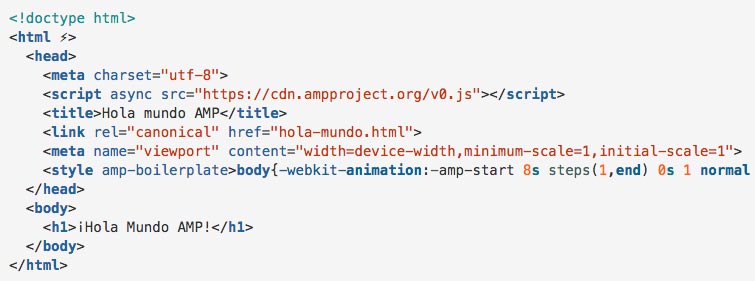 Código página web AMP