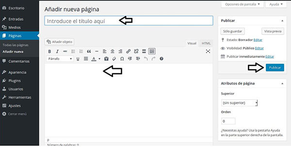 Crear las secciones de tu página web