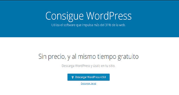 Descargar wordpress