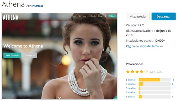Plantilla wordpress Athena