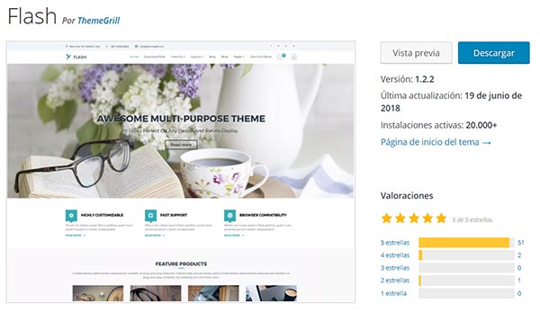 Plantilla wordpress Flash