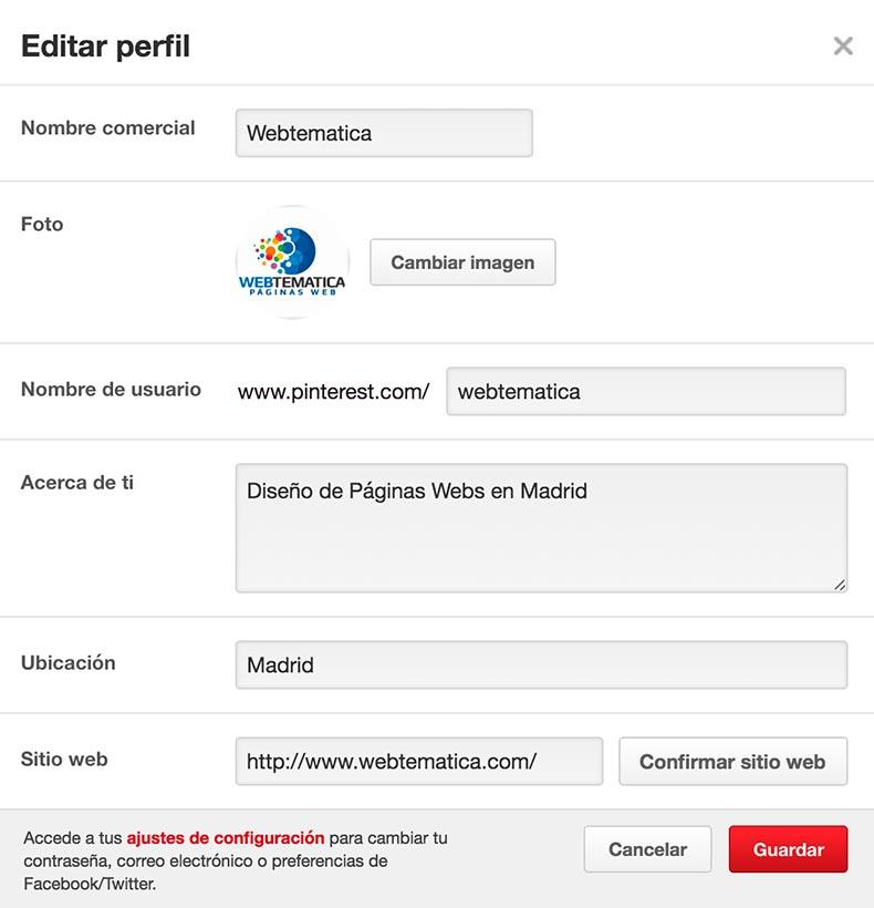 Perfil Pinterest en Español