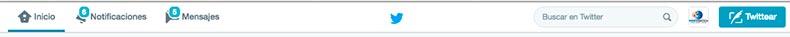 Menú horizontal de Twitter