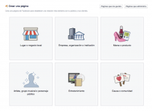 Crear página de facebook